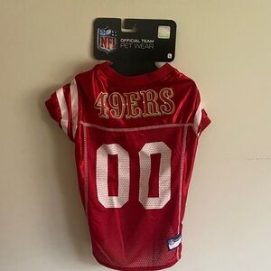 Pets First NFL 49ers Red Pet Jersey dog cat size Large # 00 NWT